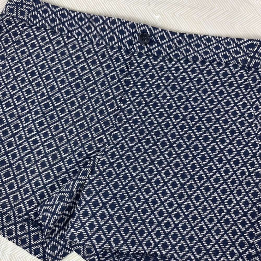 Banana Republic Hampton Fit Navy Geometric Shorts Women's 4 Inseam 3.5"